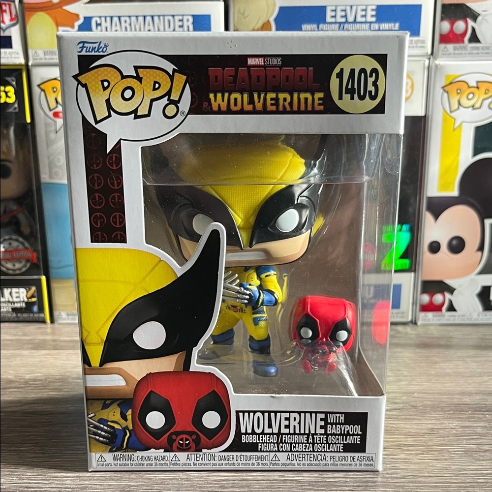 Funko Pop Wolverine and Babypool Figure - Yellow and Red